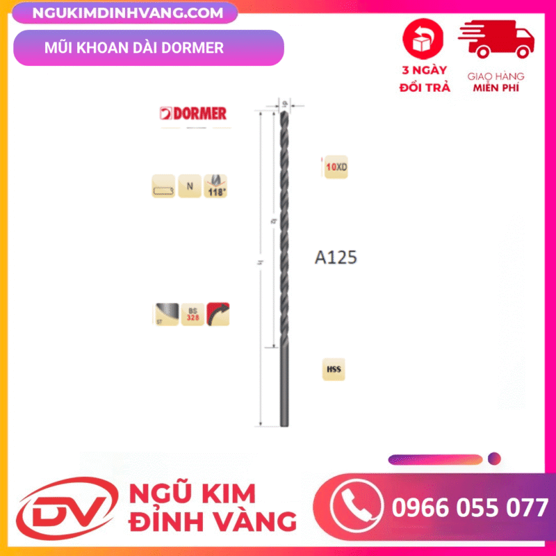 mũi khoan dài sắt dormer 