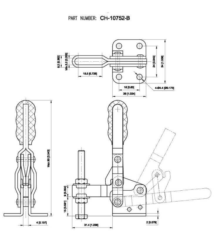 thông s�?k�?thuật kẹp định v�?đứng CH-10752-B
