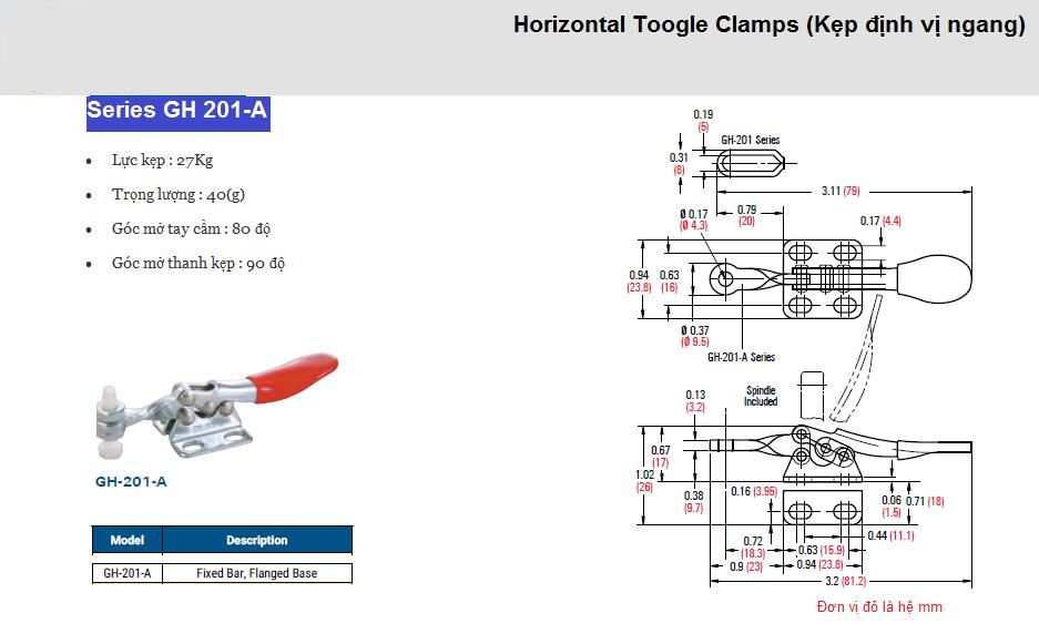 Cam kẹp ngang GH-201-A