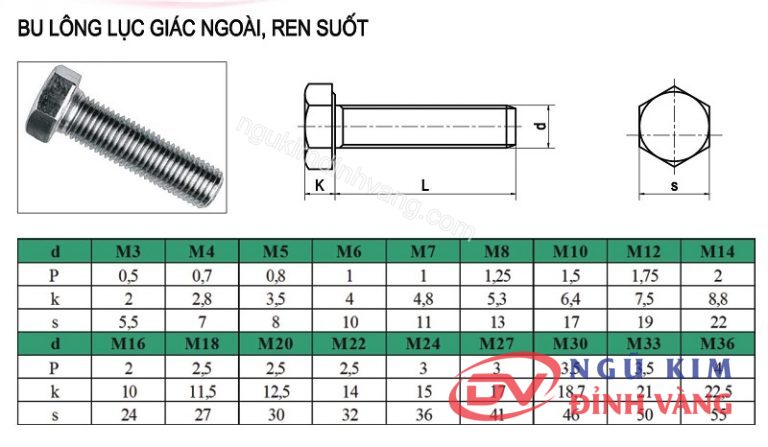 thông s�?ốc lục giác ngoài