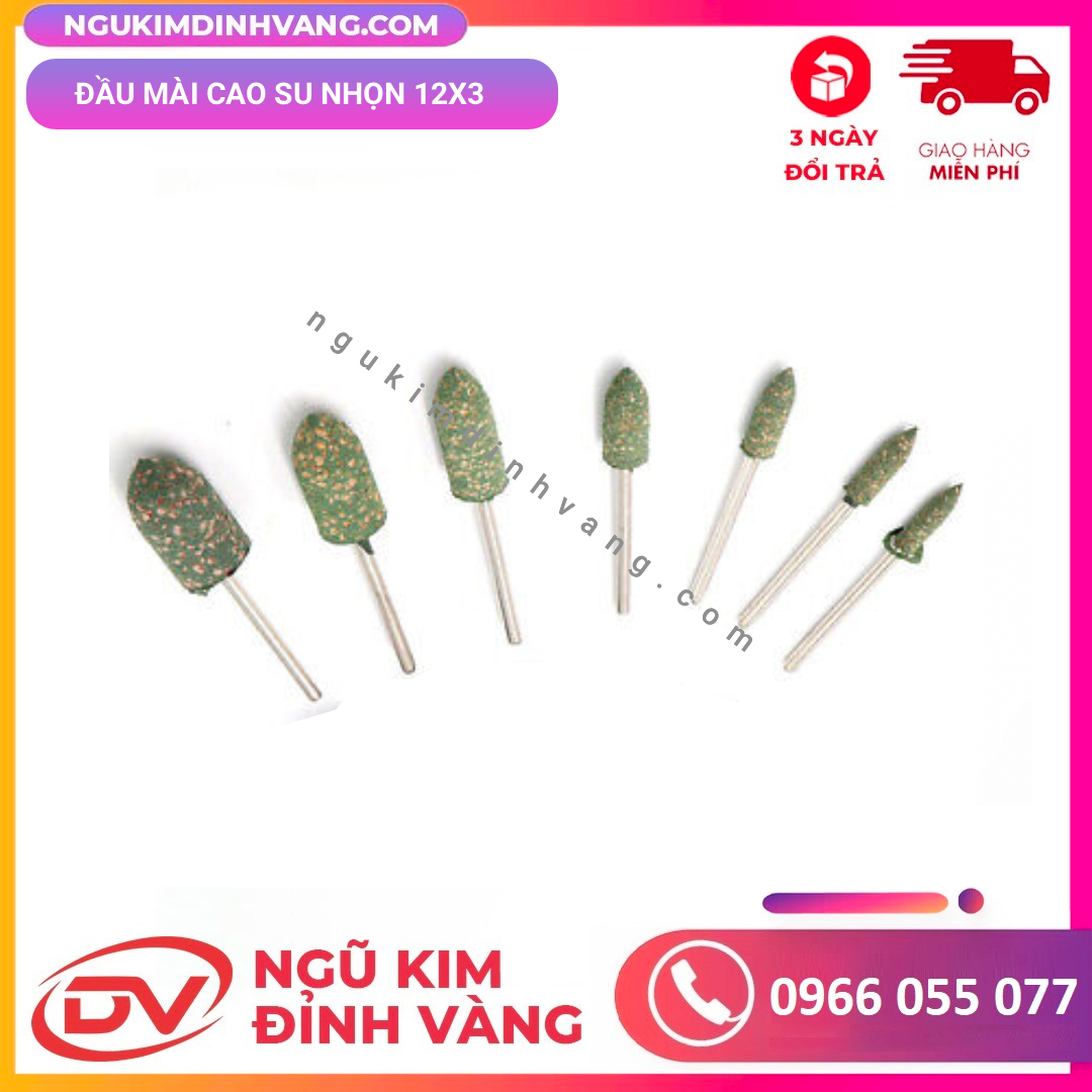Đầu mài cao su nhọn 12x3