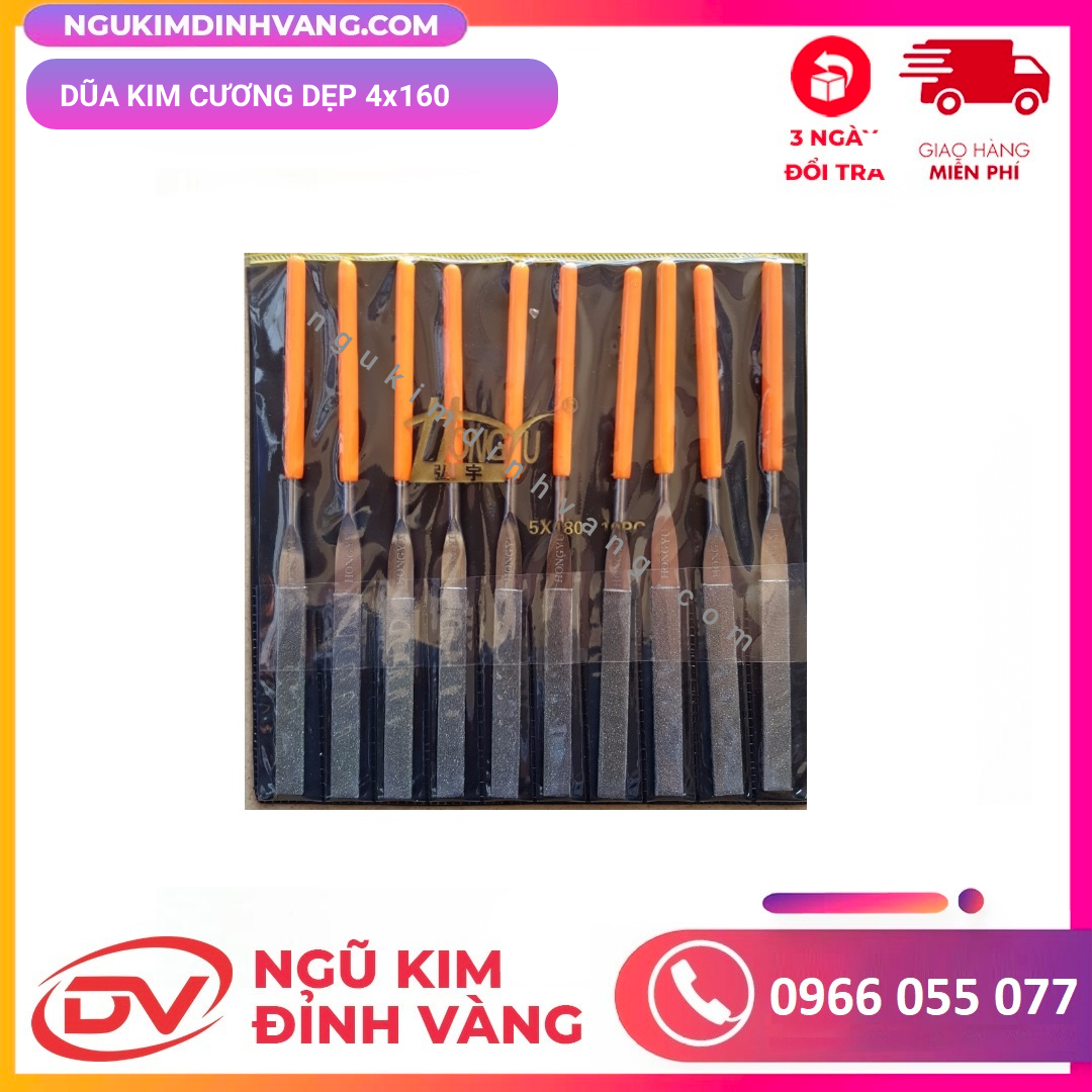 Dũa kim cương dẹp 4x160 ( 10 cái/bộ)